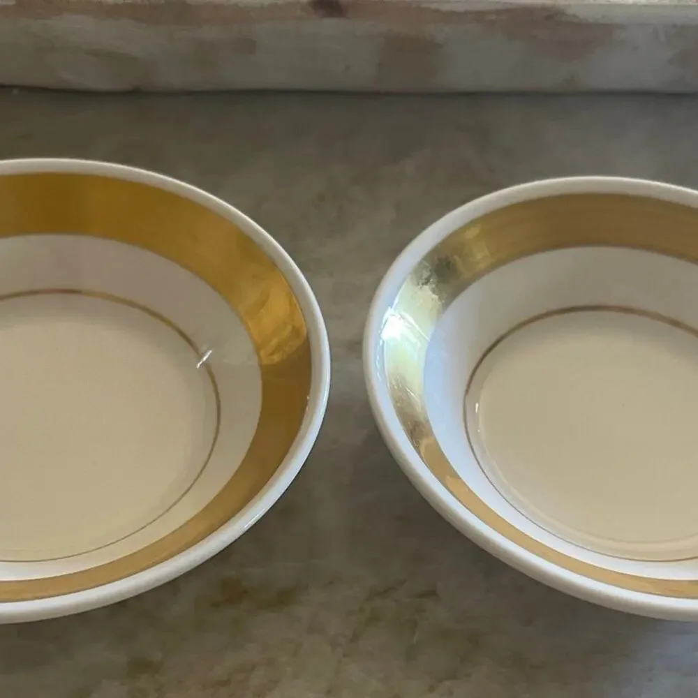 Syralite by Syracuse small serving dishes fruit bowls gold 4-3/4”
